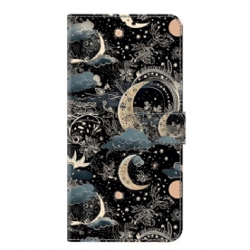 Flip Case Leren Samsung Galaxy S25 Plus 5g Maanpatroon