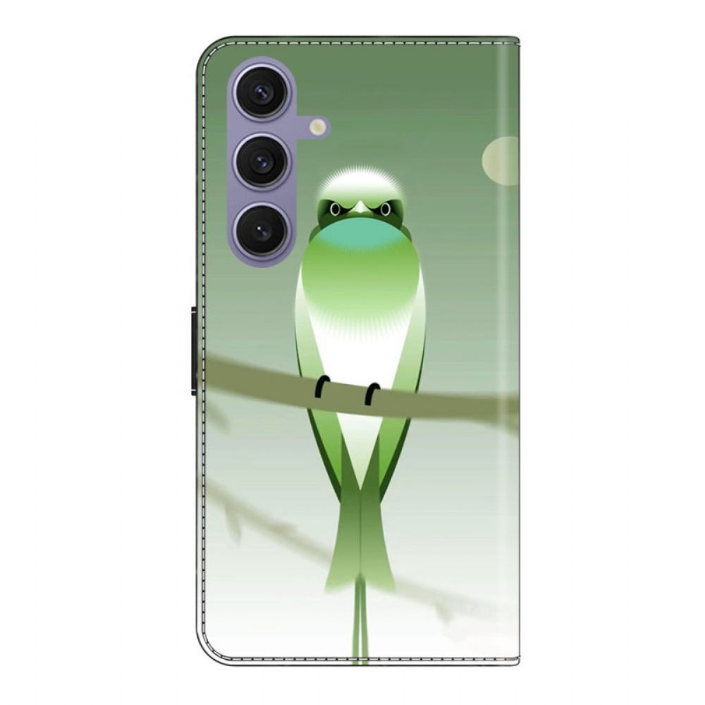 Folio-hoesje Samsung Galaxy S25 Plus 5g Groene Vogel