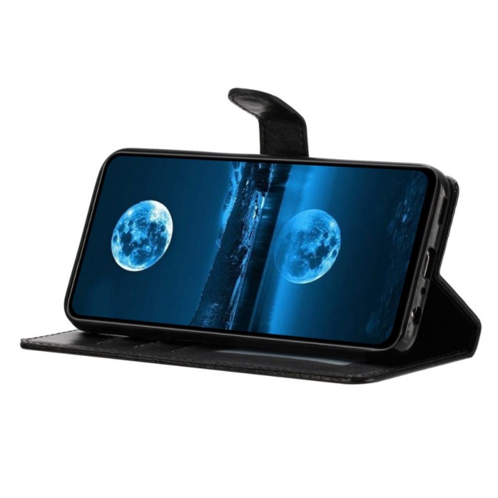 Folio-hoesje Samsung Galaxy S25 Plus 5g Telefoonhoesje Effen Kunstleer Met Bandje