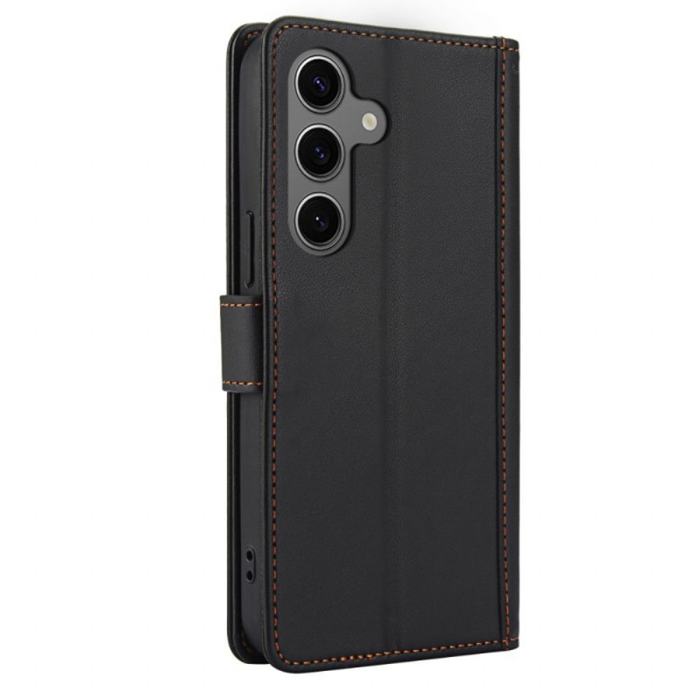 Folio-hoesje Samsung Galaxy S25 Plus 5g Telefoonhoesje Lederen Stijl Met Bandje