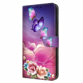 Folio-hoesje Samsung Galaxy S25 Plus 5g Telefoonhoesje Vlinders En Kleine Bloemen