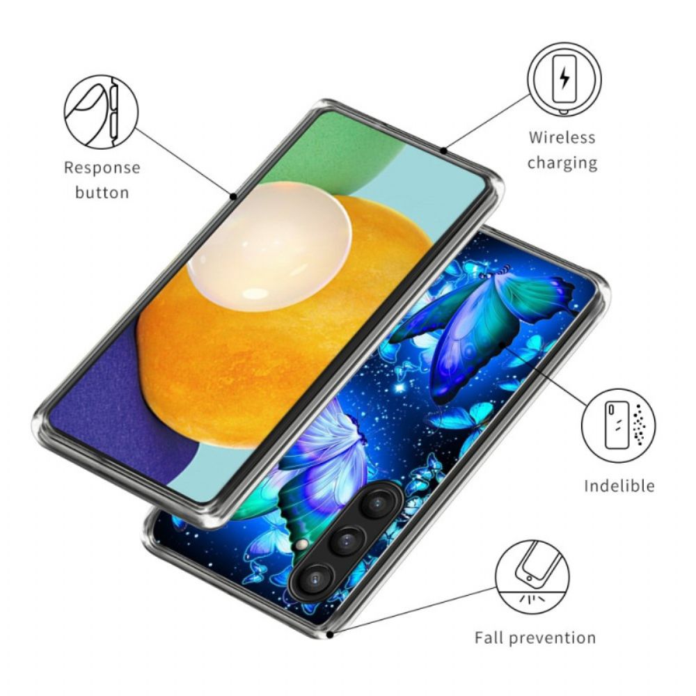 Hoesje Samsung Galaxy S25 Plus 5g Blauwe Vlinders