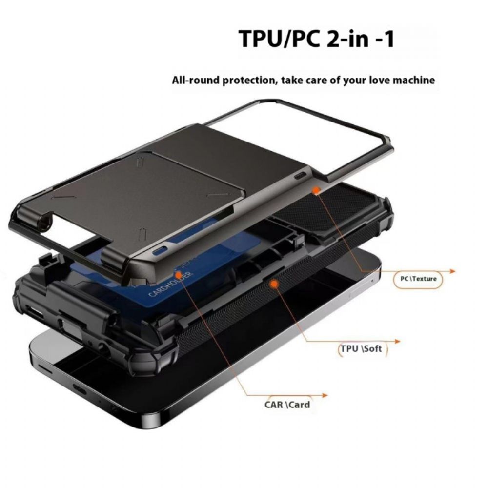 Hoesje Samsung Galaxy S25 Plus 5g Geïntegreerde Kaarthouder Bescherming Hoesje