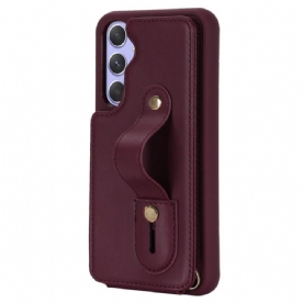 Hoesje Samsung Galaxy S25 Plus 5g Kaarthouder En Riem Bescherming Hoesje