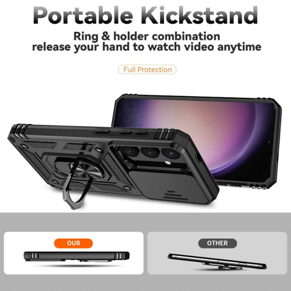 Hoesje Samsung Galaxy S25 Plus 5g Klassieke Ringhouder En Lensbeschermer
