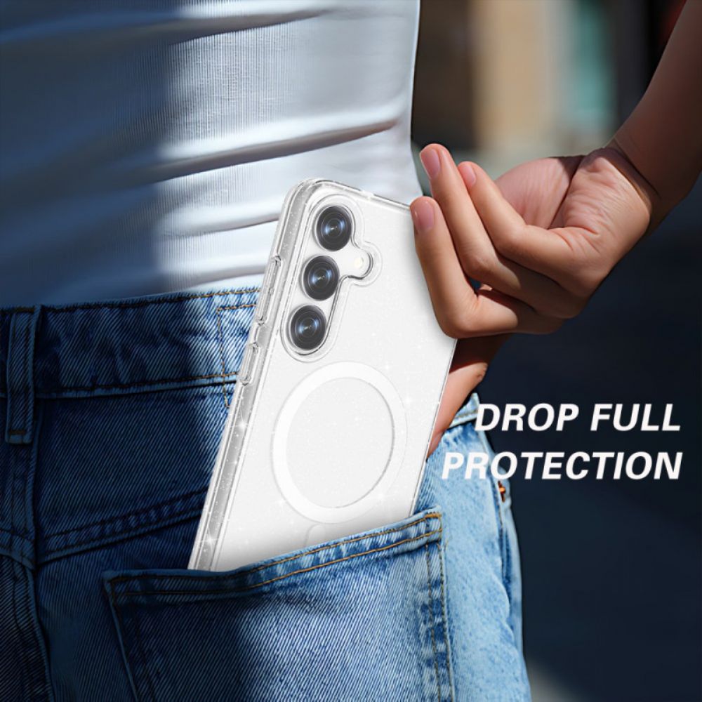 Hoesje Samsung Galaxy S25 Plus 5g Magsafe-compatibel Glitterachterkant