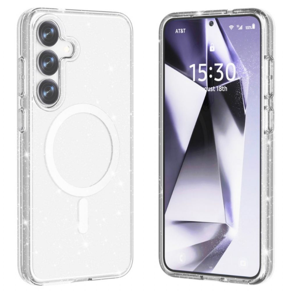 Hoesje Samsung Galaxy S25 Plus 5g Magsafe-compatibel Glitterachterkant