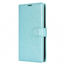 Leren Hoesje Samsung Galaxy S25 Plus 5g Bloemenprint Met Bandje