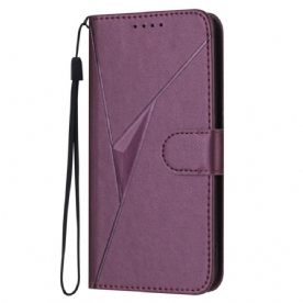 Leren Hoesje Samsung Galaxy S25 Plus 5g Driehoekig Patroon