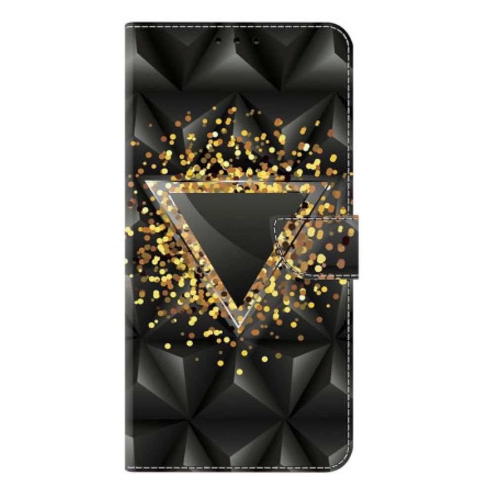 Leren Hoesje Samsung Galaxy S25 Plus 5g Gouden Driehoek Bescherming Hoesje