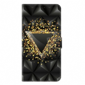 Leren Hoesje Samsung Galaxy S25 Plus 5g Gouden Driehoek Bescherming Hoesje
