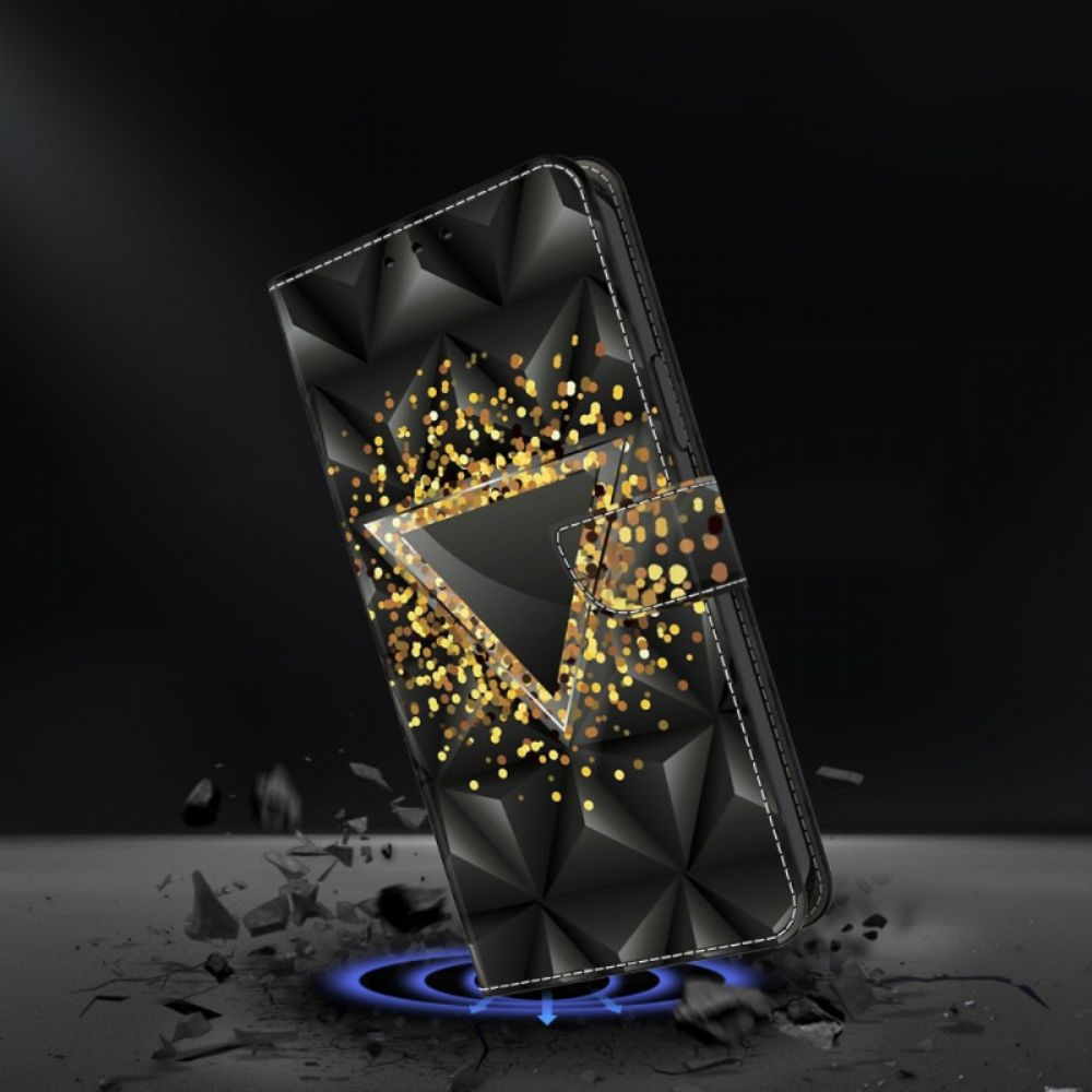 Leren Hoesje Samsung Galaxy S25 Plus 5g Gouden Driehoek Bescherming Hoesje