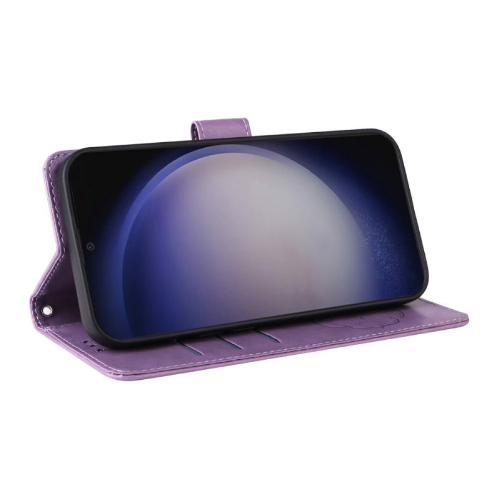 Leren Hoesje Samsung Galaxy S25 Plus 5g Kleine Bloemen Bescherming Hoesje