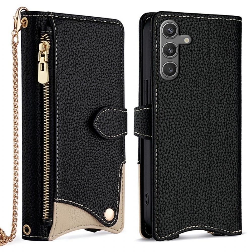 Leren Hoesje Samsung Galaxy S25 Plus 5g Portemonnee Met Ketting