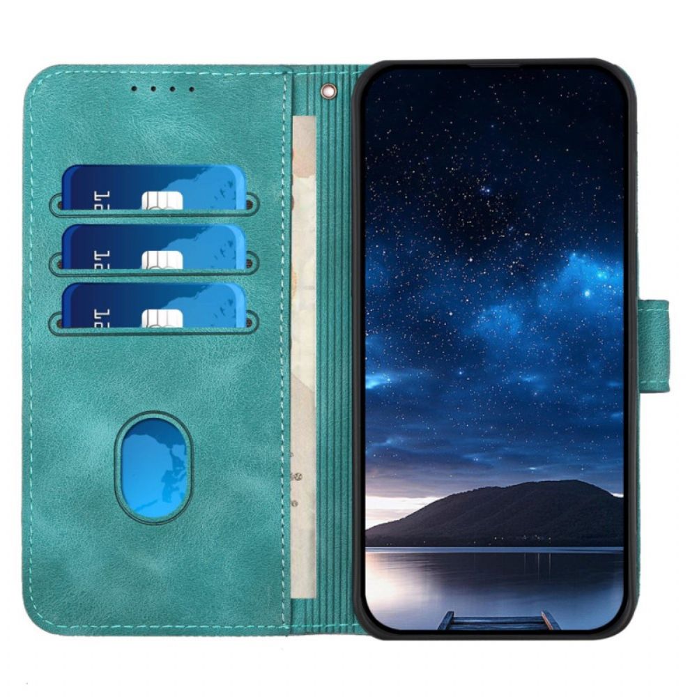 Leren Hoesje Voor Samsung Galaxy S25 Plus 5g Geometrisch Bandje