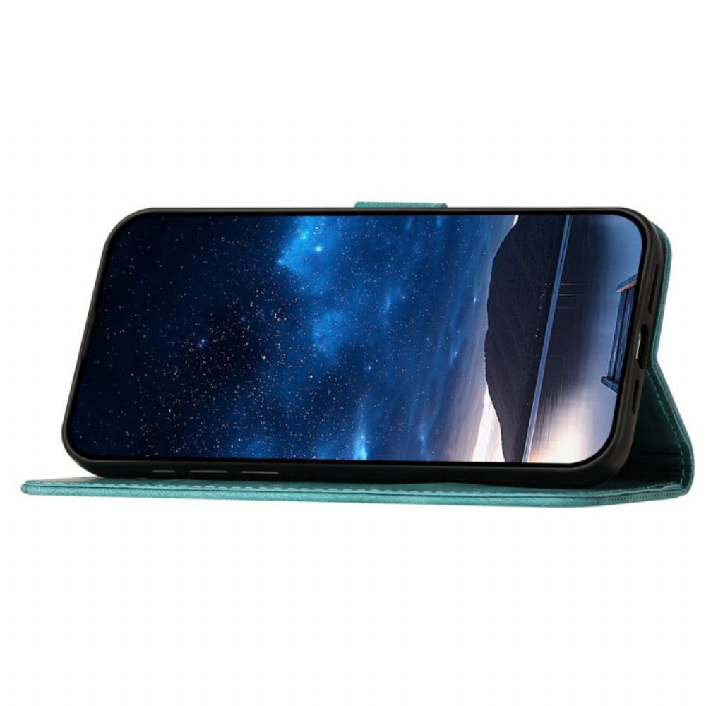 Leren Hoesje Voor Samsung Galaxy S25 Plus 5g Geometrisch Bandje