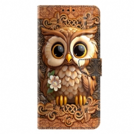 Leren Hoesje Voor Samsung Galaxy S25 Plus 5g Kleine Uil