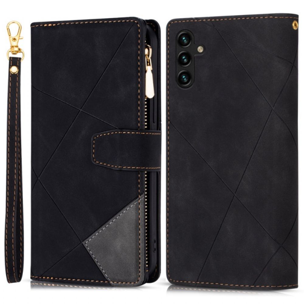 Leren Hoesje Voor Samsung Galaxy S25 Plus 5g Portemonnee Met Geometrisch Patroon