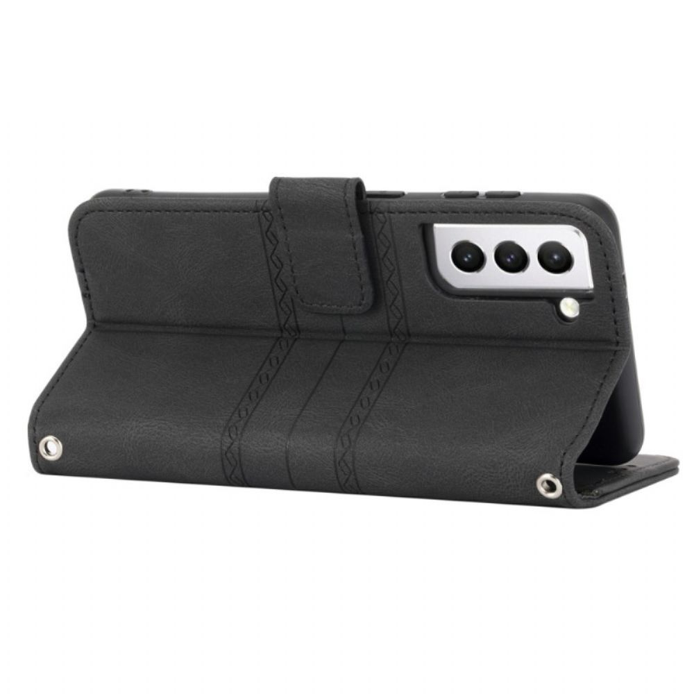 Leren Hoesje Voor Samsung Galaxy S25 Plus 5g Rand En Bandje