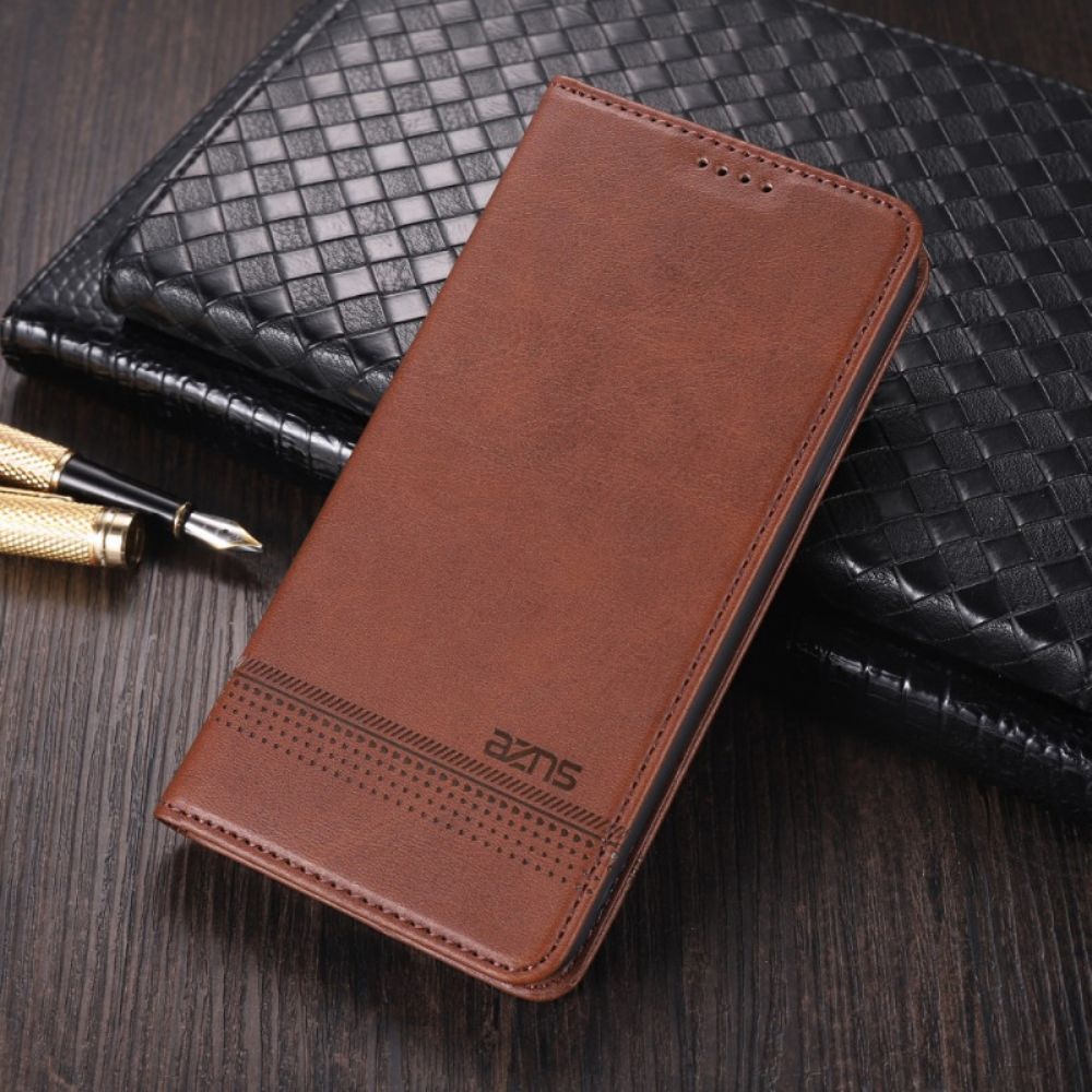 Bescherming Hoesje voor Samsung Galaxy M32 Folio-hoesje Azns Lederen Stijl