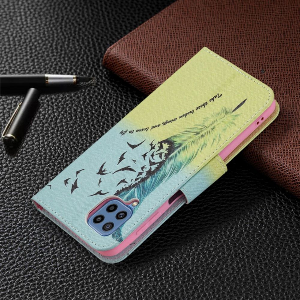 Folio-hoesje voor Samsung Galaxy M32 Leren Vliegen