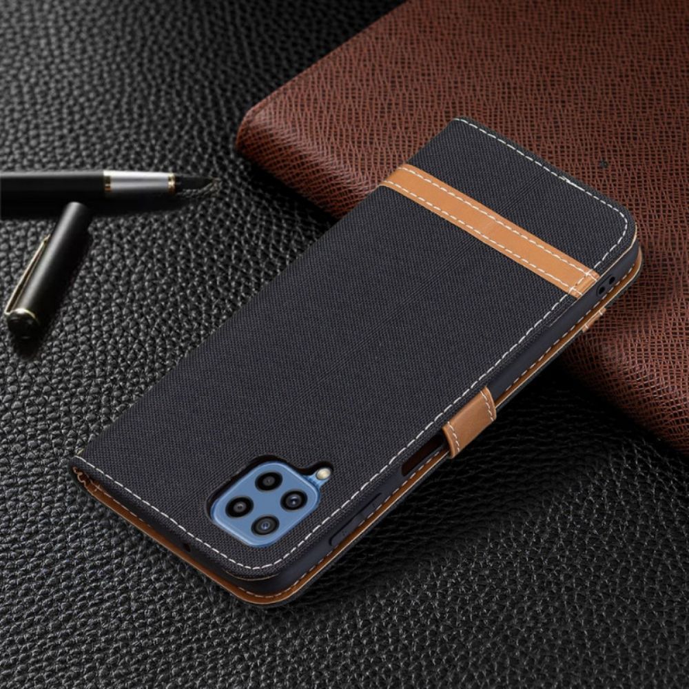 Folio-hoesje voor Samsung Galaxy M32 Met Ketting Stof En Lederlook Band