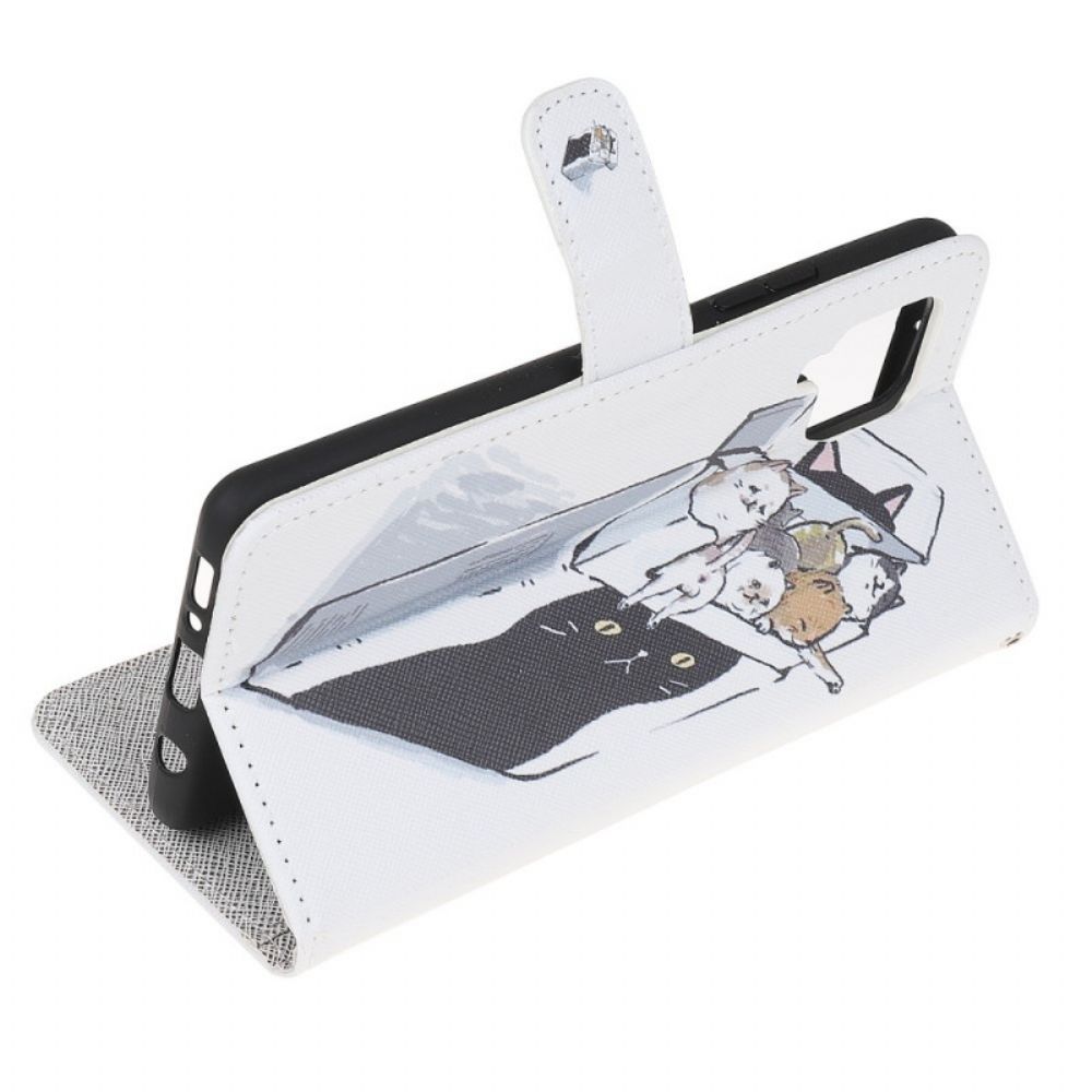 Folio-hoesje voor Samsung Galaxy M32 Met Ketting Thong Katten Levering