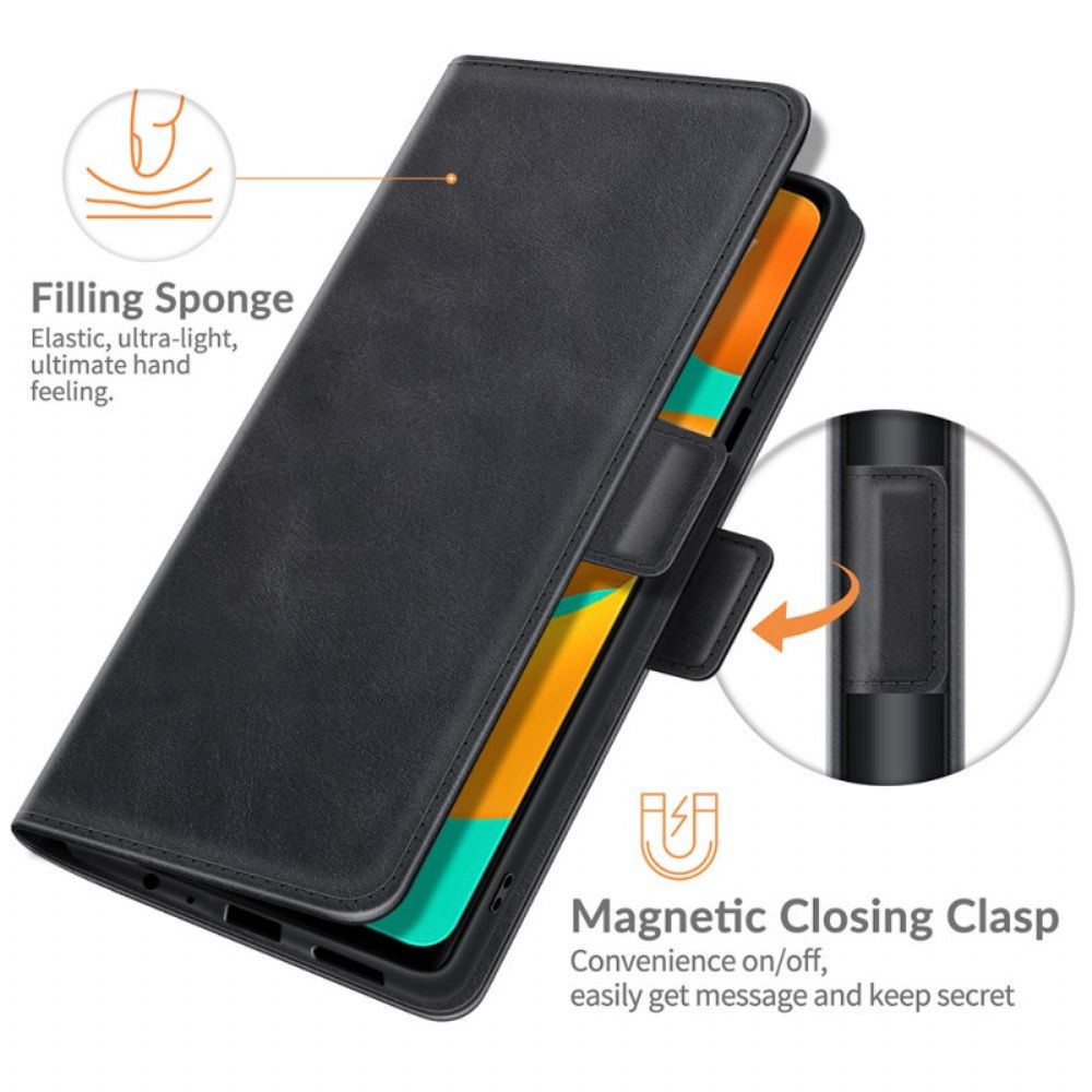 Folio-hoesje voor Samsung Galaxy M32 Ontwerp Leereffect