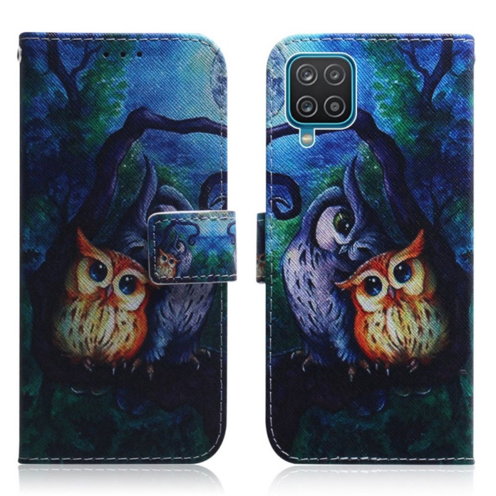 Folio-hoesje voor Samsung Galaxy M32 Uilen Schilderen