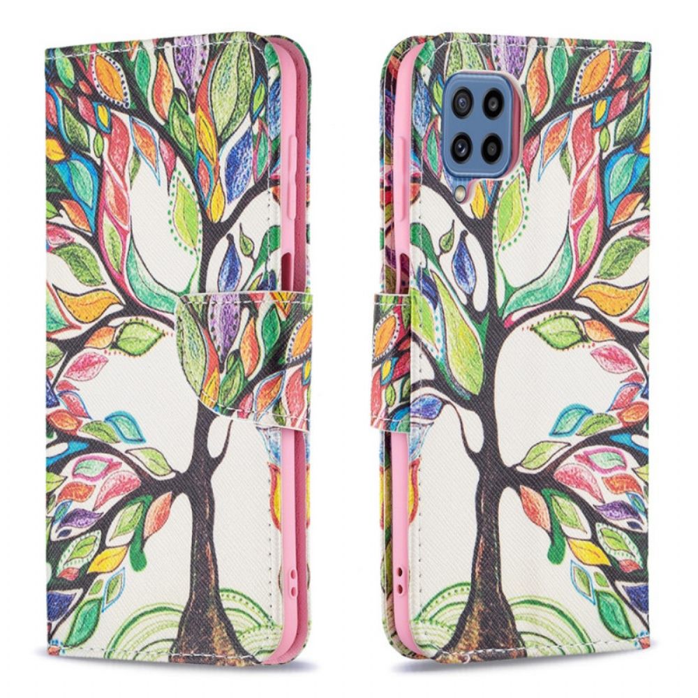 Leren Hoesje voor Samsung Galaxy M32 Gekleurde Boom