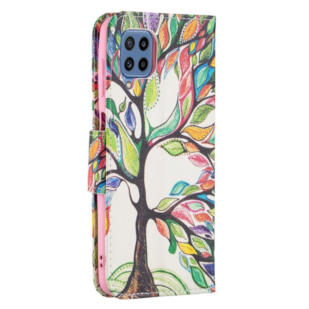 Leren Hoesje voor Samsung Galaxy M32 Gekleurde Boom