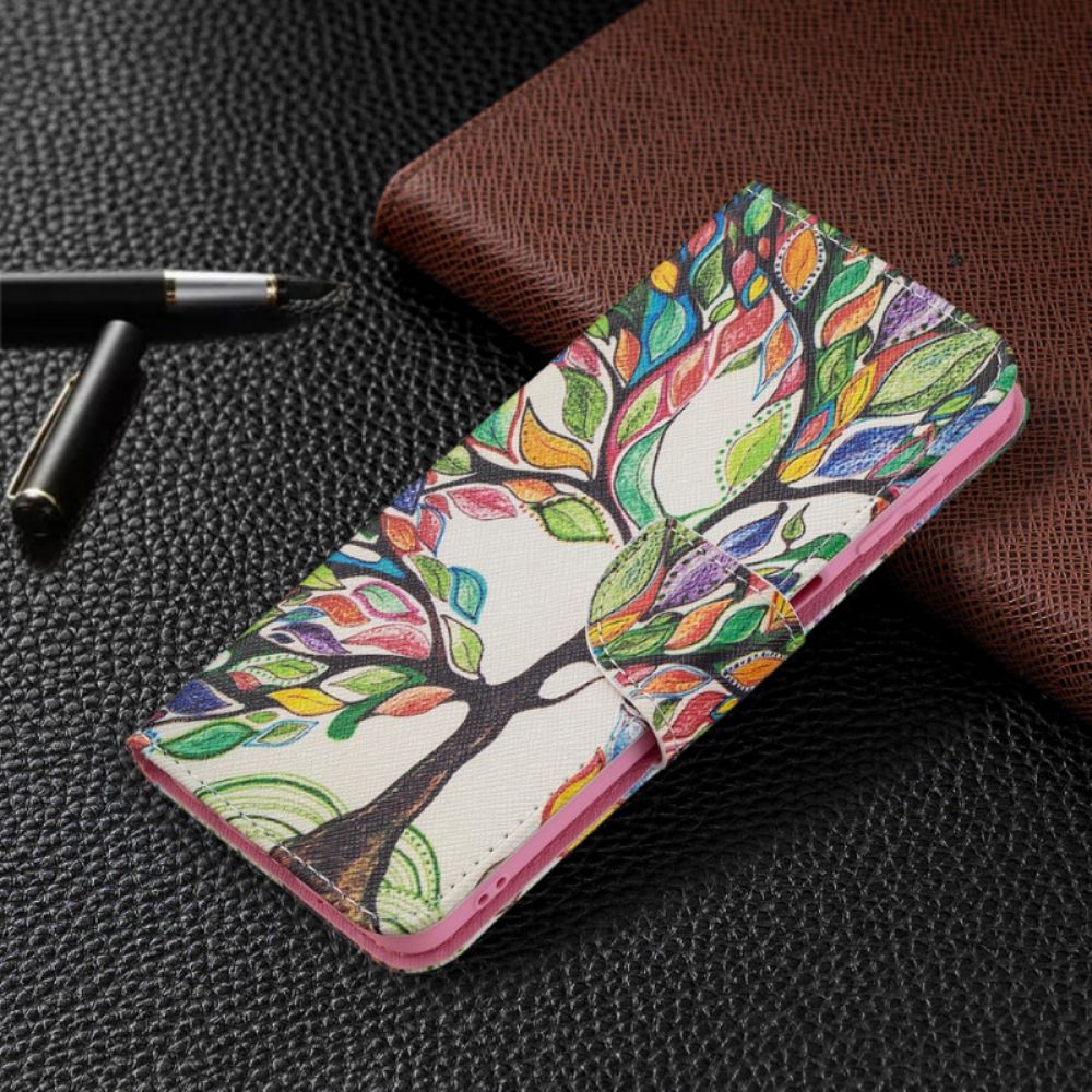 Leren Hoesje voor Samsung Galaxy M32 Gekleurde Boom