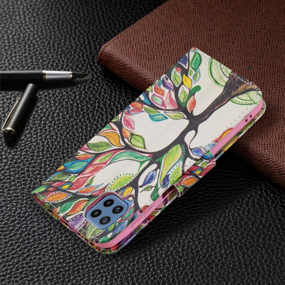 Leren Hoesje voor Samsung Galaxy M32 Gekleurde Boom