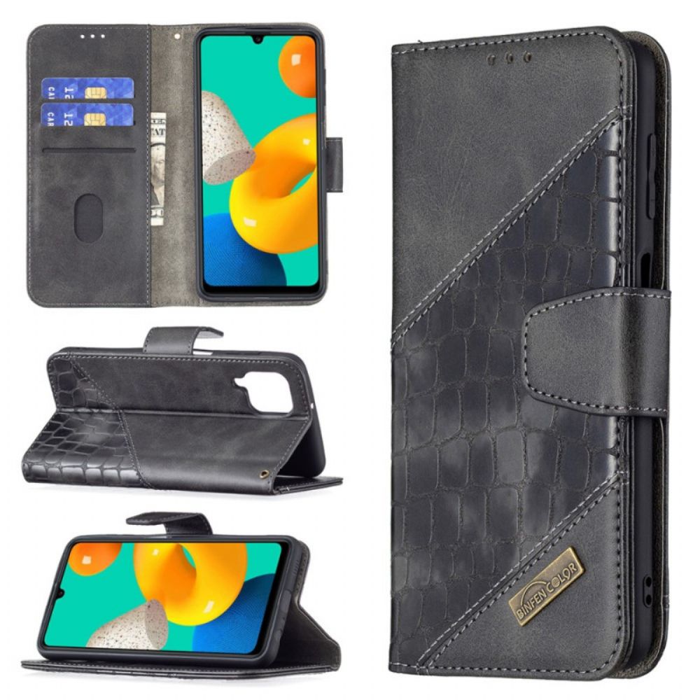 Leren Hoesje voor Samsung Galaxy M32 Klassiek Krokodillenleereffect