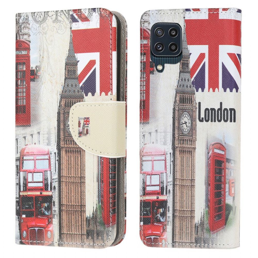 Leren Hoesje voor Samsung Galaxy M32 Londen Leven