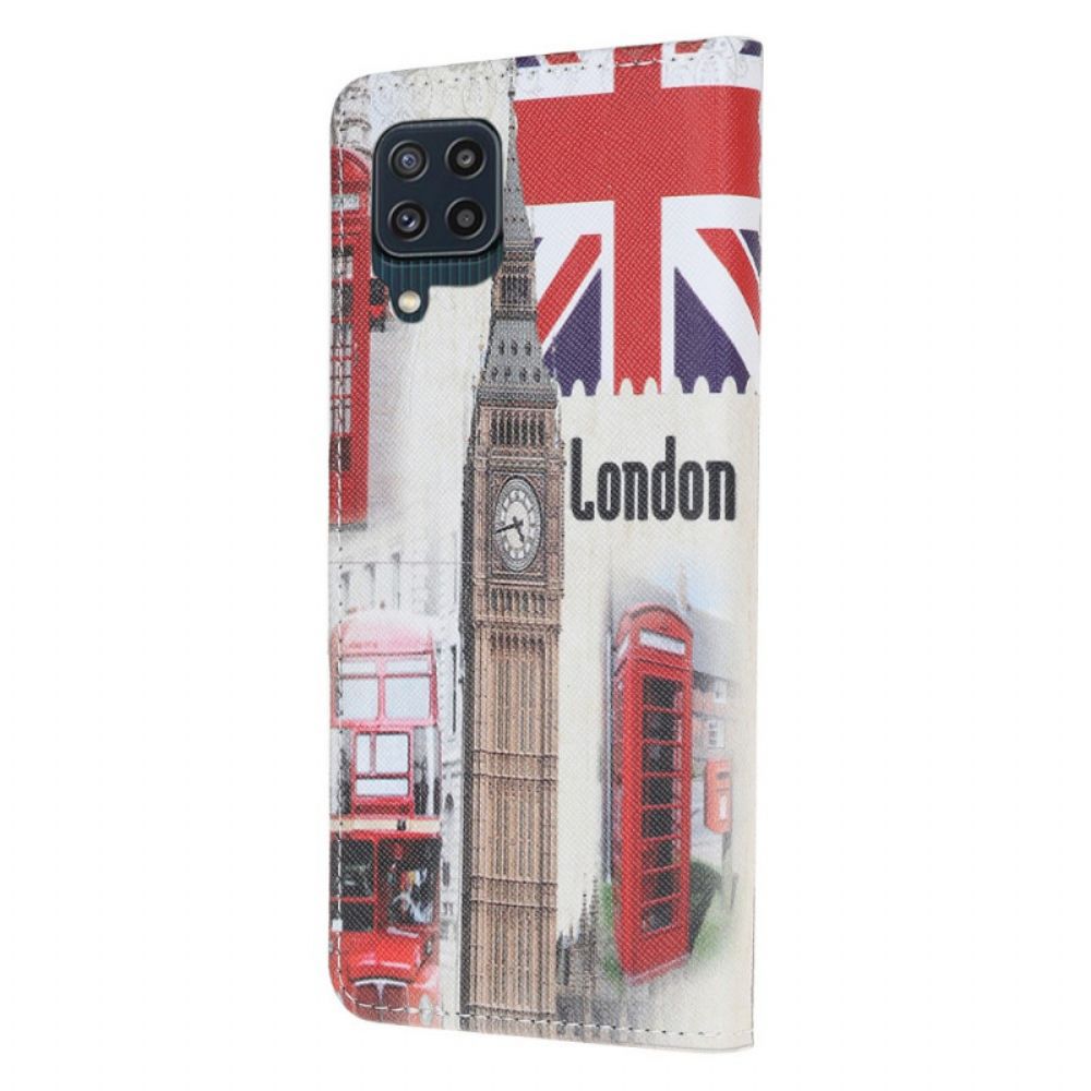 Leren Hoesje voor Samsung Galaxy M32 Londen Leven