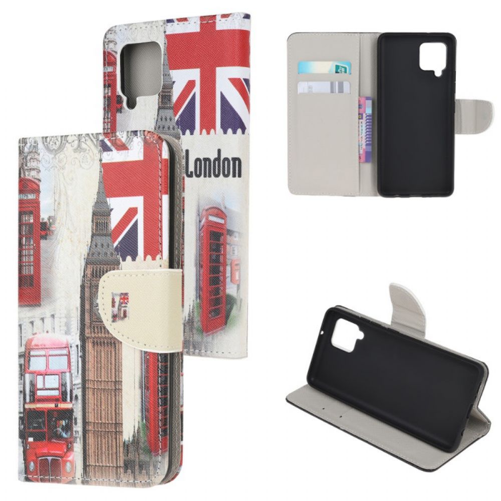 Leren Hoesje voor Samsung Galaxy M32 Londen Leven
