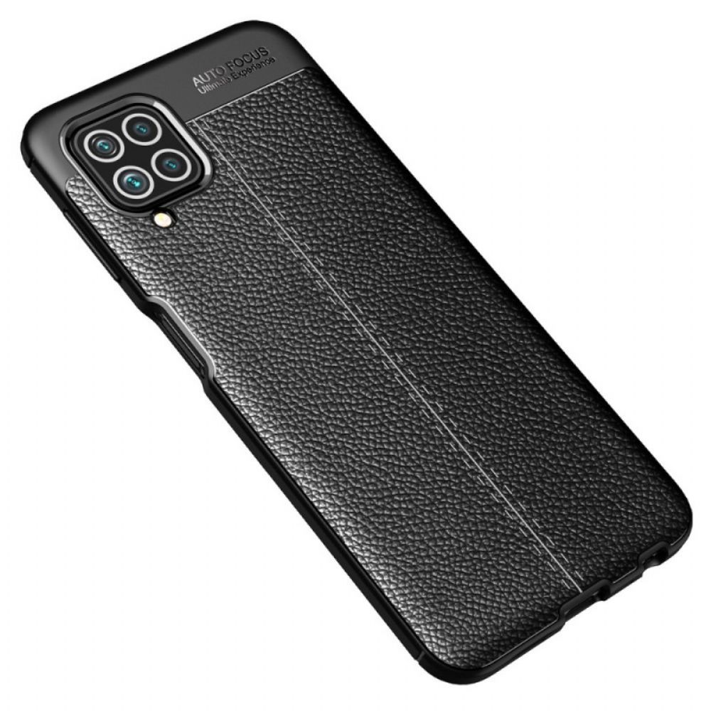 Telefoonhoesje voor Samsung Galaxy M32 Dubbele Lijn Litchi Leder Effect