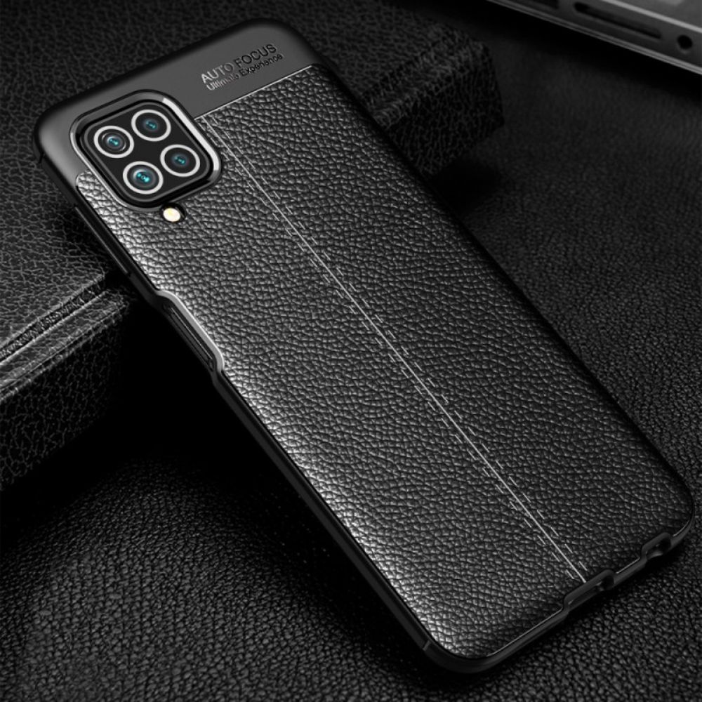 Telefoonhoesje voor Samsung Galaxy M32 Dubbele Lijn Litchi Leder Effect