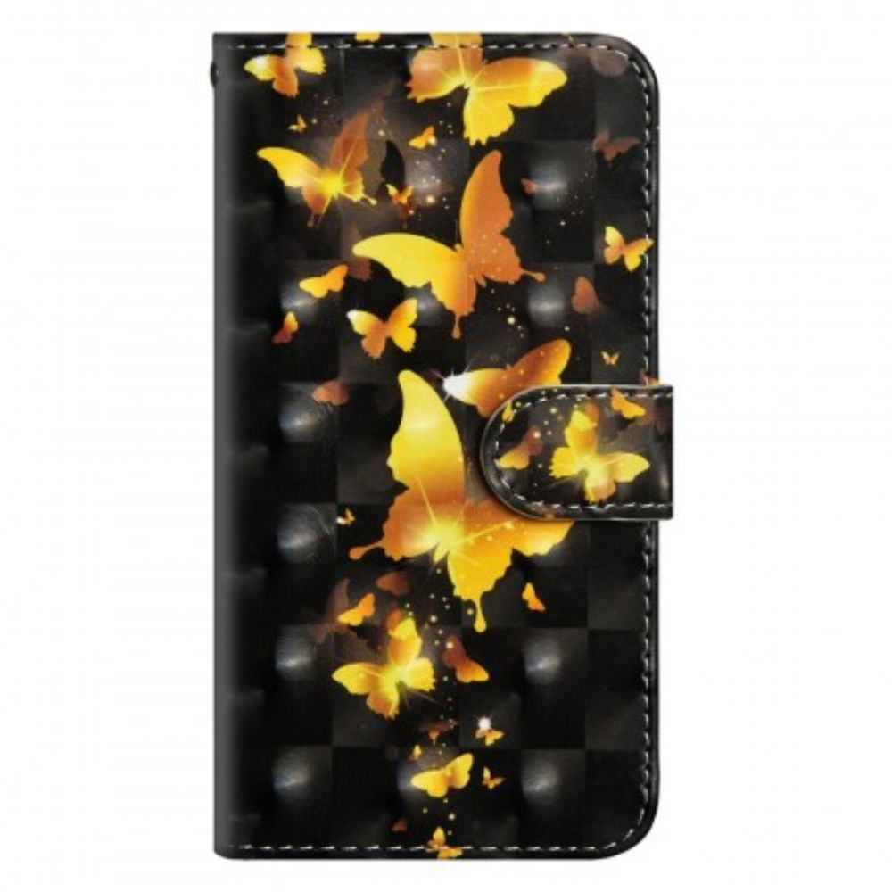 Flip Case voor Samsung Galaxy J4 Plus Gele Vlinders