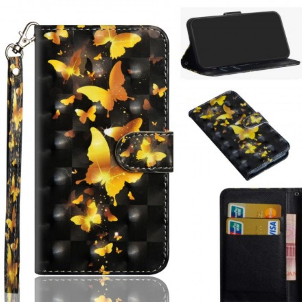 Flip Case voor Samsung Galaxy J4 Plus Gele Vlinders