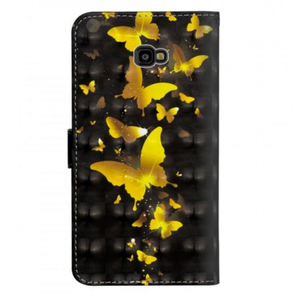Flip Case voor Samsung Galaxy J4 Plus Gele Vlinders