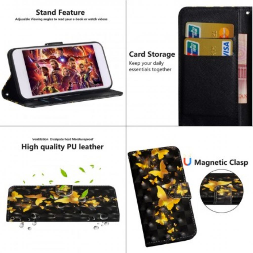 Flip Case voor Samsung Galaxy J4 Plus Gele Vlinders
