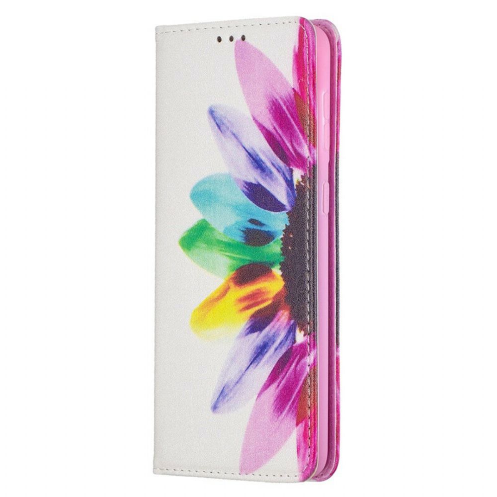 Bescherming Hoesje voor Samsung Galaxy S21 Plus 5G Folio-hoesje Aquarel Bloem