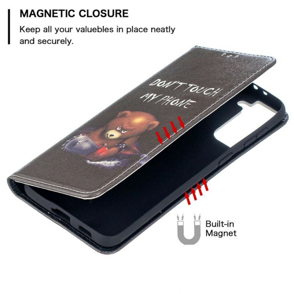 Bescherming Hoesje voor Samsung Galaxy S21 Plus 5G Folio-hoesje Gevaarlijke Beer