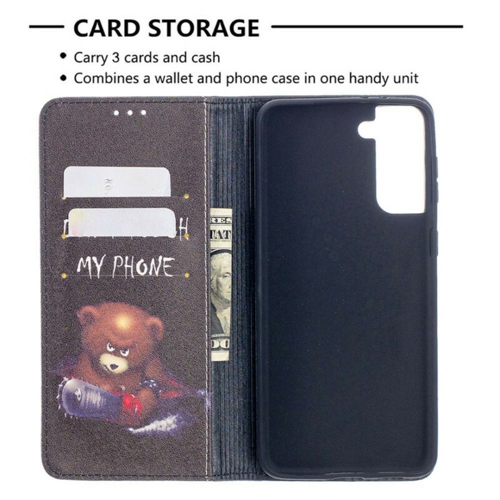 Bescherming Hoesje voor Samsung Galaxy S21 Plus 5G Folio-hoesje Gevaarlijke Beer