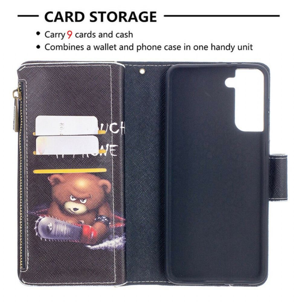 Folio-hoesje voor Samsung Galaxy S21 Plus 5G Beerzak Met Rits