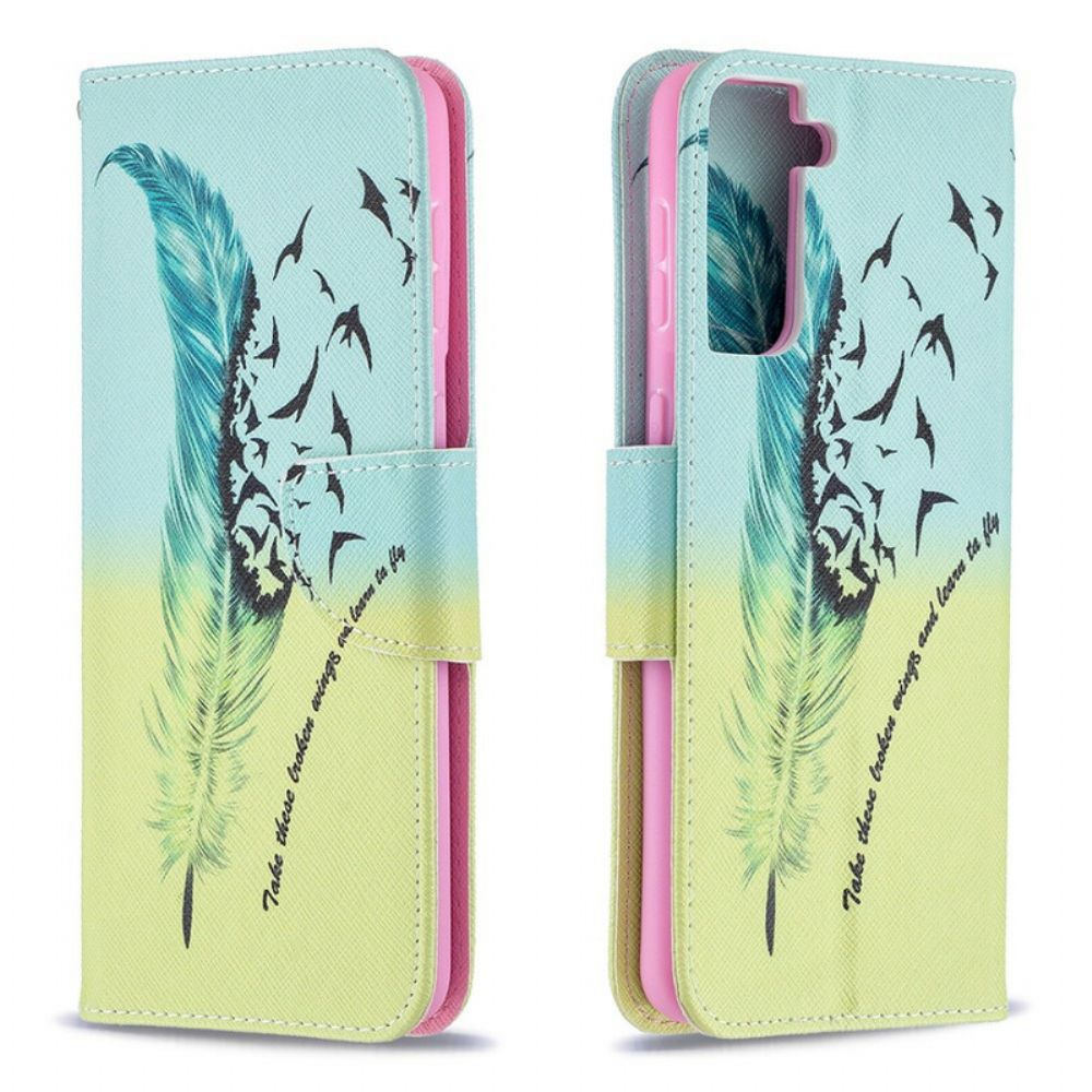 Folio-hoesje voor Samsung Galaxy S21 Plus 5G Leren Vliegen