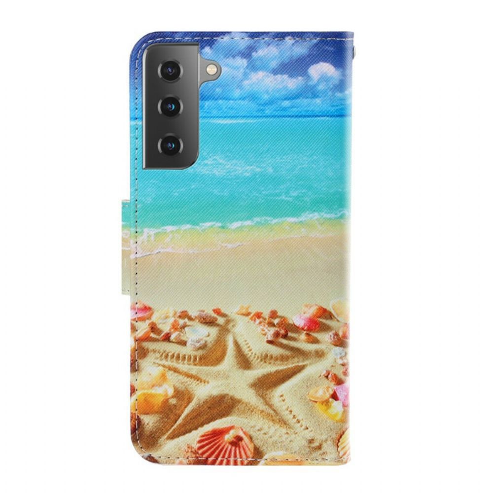 Folio-hoesje voor Samsung Galaxy S21 Plus 5G Met Ketting Thongstrand
