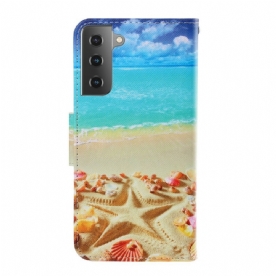 Folio-hoesje voor Samsung Galaxy S21 Plus 5G Met Ketting Thongstrand